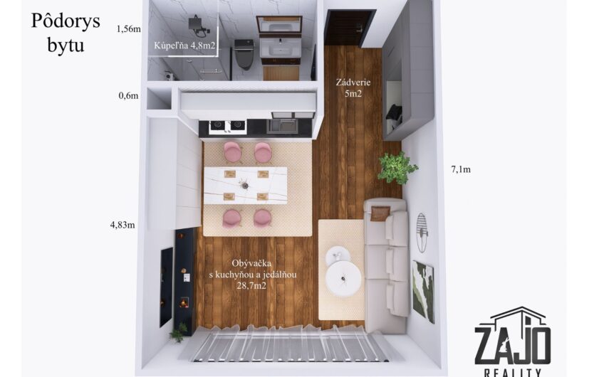 NA PREDAJ I 1 izbový byt v projekte Vila Nizza, novostavba – Trenčianske Teplice 02
