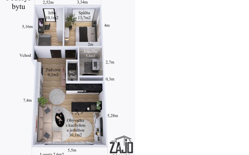 NA PREDAJ | 3-IZBOVÝ BYT V PROJEKTE VILA NIZZA, NOVOSTAVBA – TRENČIANSKE TEPLICE