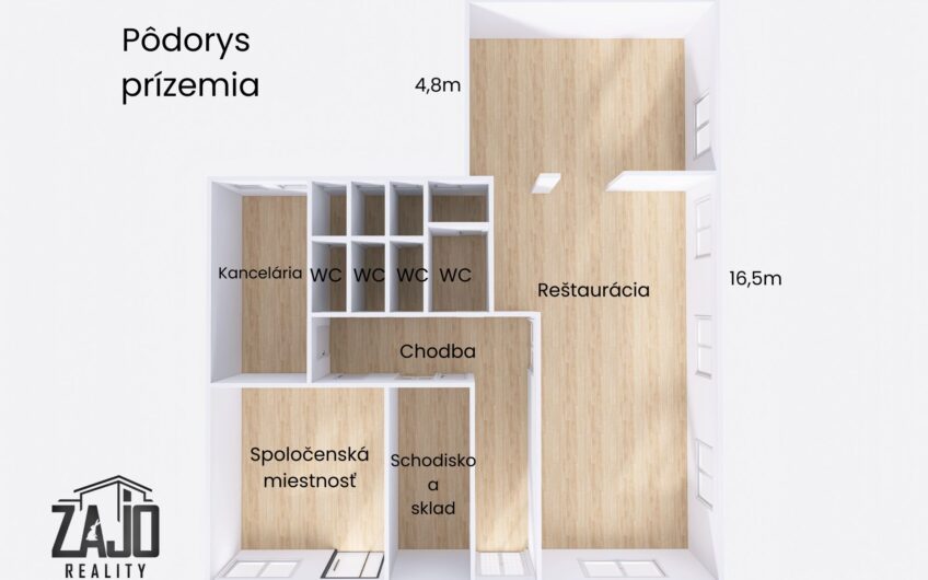 Prevádzková budova a 4 izbový byt + projekt na nadstavbu – Bánovce nad Bebravou