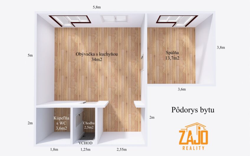 PRIESTRANNÝ 2 IZBOVÝ BYT S BALKÓNOM– TRENČÍN, ul. Východná