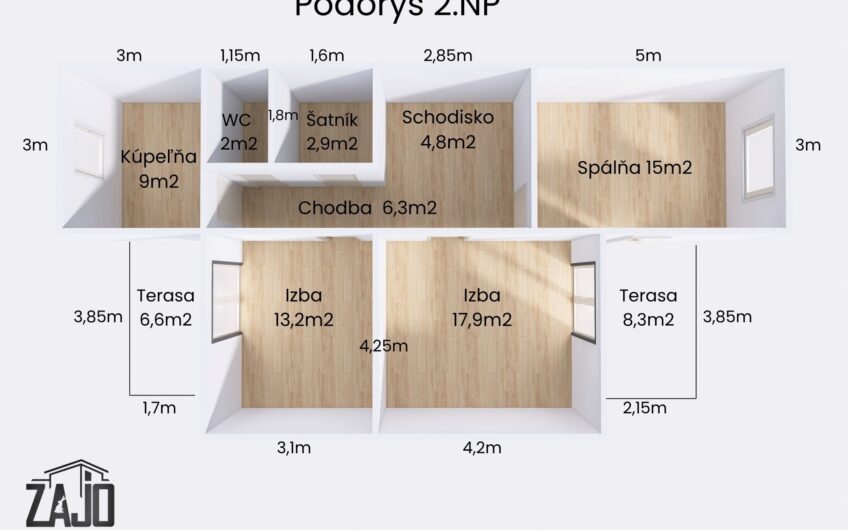 NA PREDAJ | 5-izbový rodinný dom s garážou a pozemkom 429 m² – Trenčín, Hanzlíkovská ulica